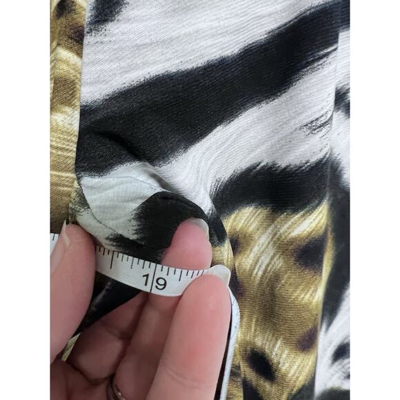 VTG 90s Top Womens Leopard Print Animal Cheetah Medium V-neck 70s Style Collar - Picture 13 of 15